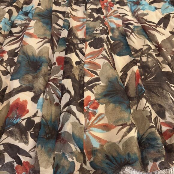 Vintage Jones New York Silk Pleated Floral A-Line Skirt 8 - Picture 2 of 5